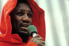 Joe Frazier training for his fight with Ali,  location, ABC center in Century City, CA Sept. 1975